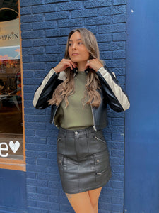Leather Utility Skirt