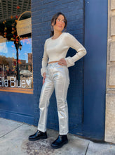 Load image into Gallery viewer, Brushed Silver Metallic Jean
