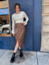 Load image into Gallery viewer, Leather Midi Envelope Skirt // 2 colors
