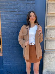 Waffle Distressed Button Down