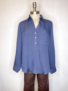 V Neck Button Down Henley Top