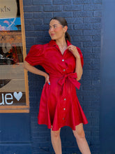 Load image into Gallery viewer, Puff Slv Tie Leather Dress
