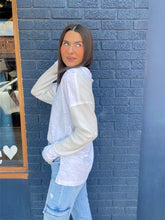 Load image into Gallery viewer, Long Slv Waffle Knit Mix Top
