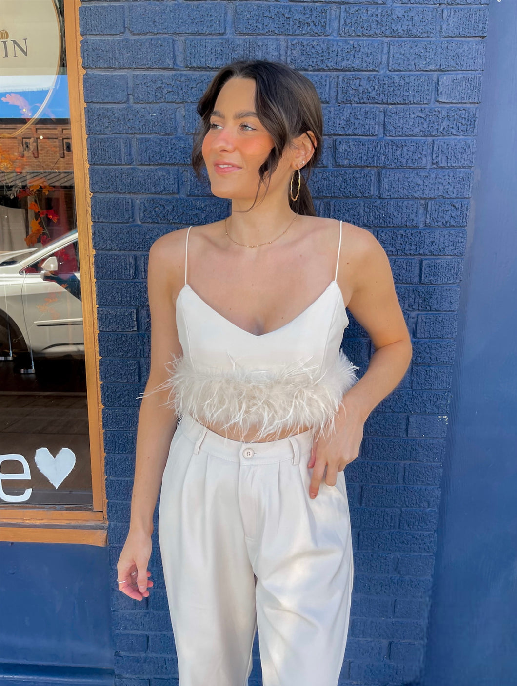 Feathered Bra Top