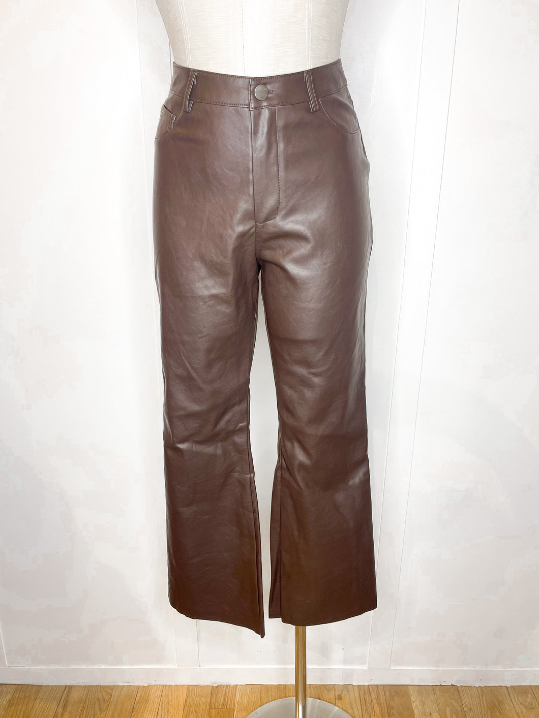 Flare Faux Leather Crop Pant