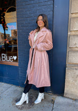 Load image into Gallery viewer, Faux Leather Trench Coat

