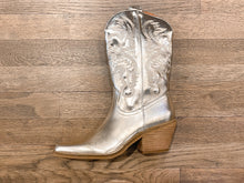 Load image into Gallery viewer, Metallic Gold Cowboy Boot
