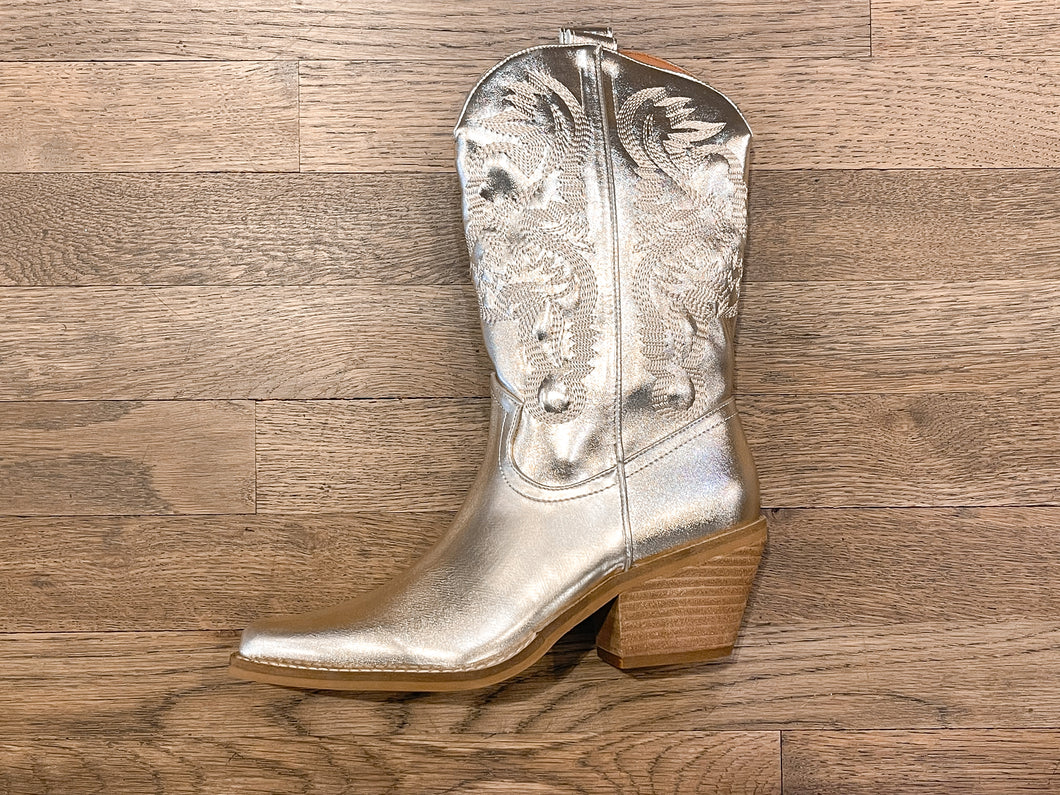 Metallic Gold Cowboy Boot