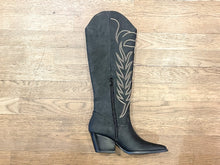 Load image into Gallery viewer, Tall Black Cowboy Boot
