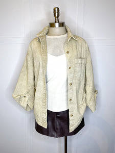 Cuff Washed Shacket//2 Colors