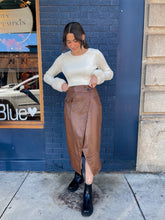 Load image into Gallery viewer, Leather Midi Envelope Skirt // 2 colors
