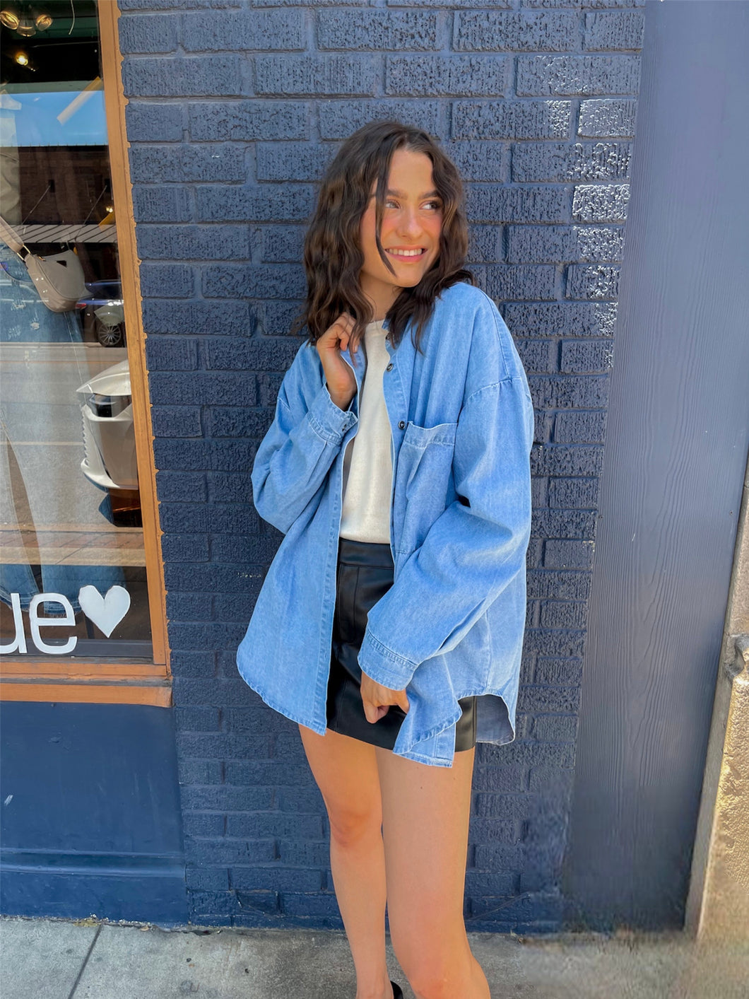 Washed Denim Shacket