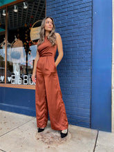 Load image into Gallery viewer, High Neck Satin Jumpsuit
