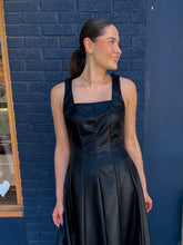 Load image into Gallery viewer, Fit &amp; Flare Midi Leather Dress
