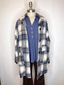 Brushed Flannel Shacket // 3 colors