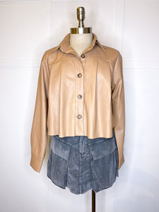 Pleated Leather Top // 3 colors