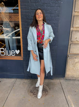 Load image into Gallery viewer, Rolled Sleeve Tie Trench Coat
