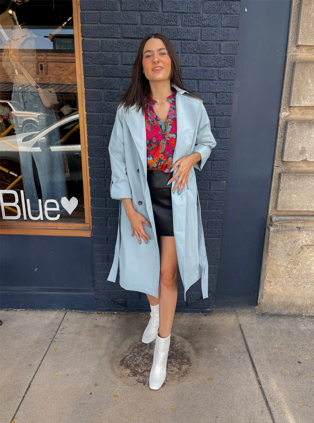 Rolled Sleeve Tie Trench Coat