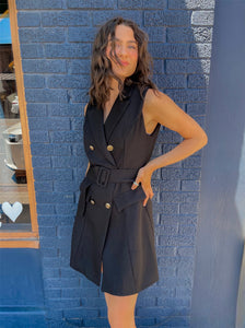 Double Breasted Vest Dress // 2 colors