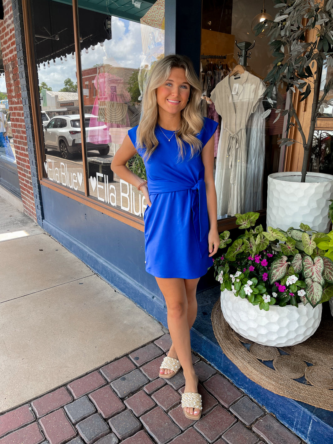 Side Tie Mini Dress – Ella Blue Boutique