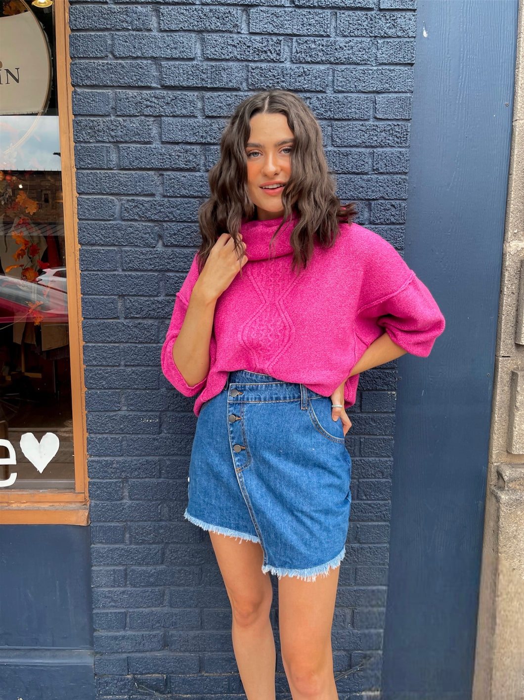 Asymmetrical Denim Skirt