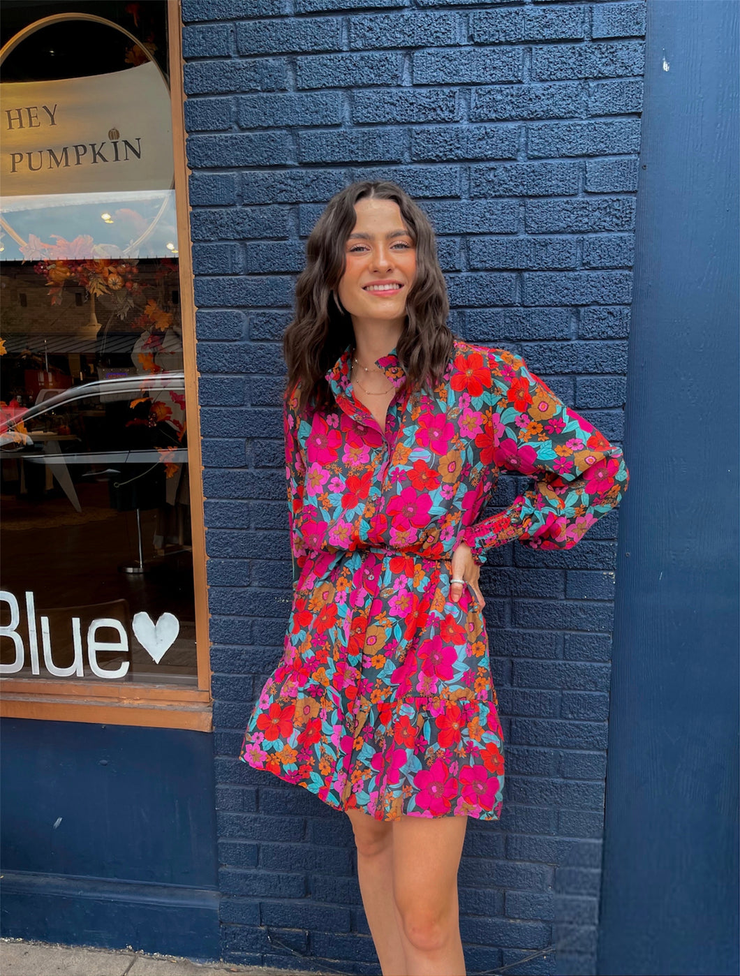 Floral Tie Ruffle Dress