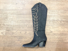 Load image into Gallery viewer, Tall Black Cowboy Boot
