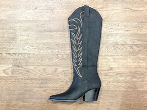 Tall Black Cowboy Boot