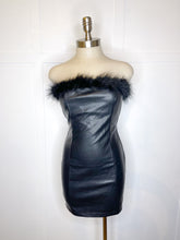 Load image into Gallery viewer, Feathered Faux Leather Tube Dress
