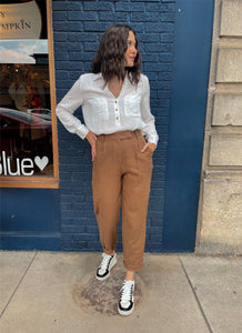 V Neck Button Down Henley Top