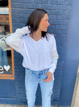 Load image into Gallery viewer, Long Slv Waffle Knit Mix Top
