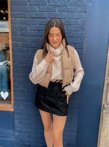 Leather Cargo Tie Skort