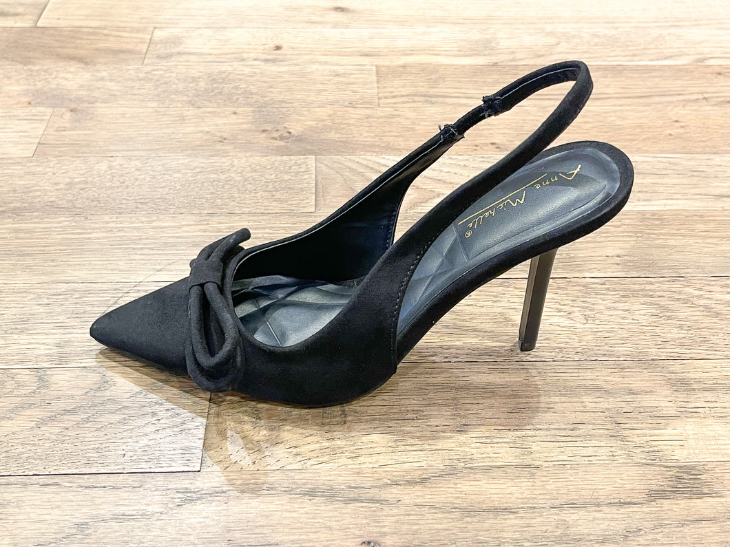 Suede Bow Heel