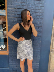Snake Silky Button Skirt