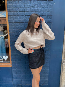 Ribbed Knit Turtleneck Sweater