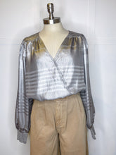 Load image into Gallery viewer, LS Metallic Surplice Top//2 Colors
