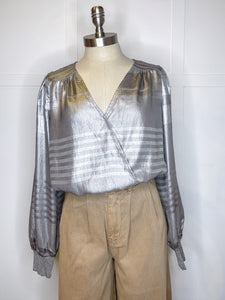LS Metallic Surplice Top//2 Colors