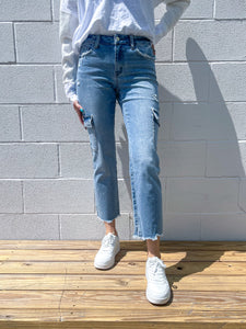 Mid Rise Slim Straight Cargo