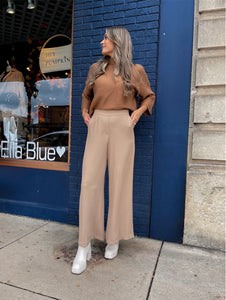 Wide Leg Elastic Waist Pant