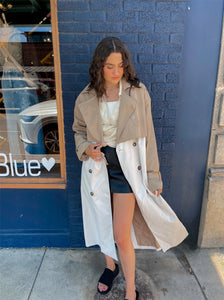 2 Tone Trench Coat