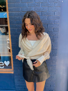 Organza Tie Wrap Top