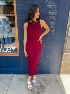 Midi High Neck Wave Dress