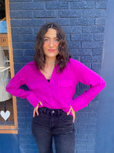Load image into Gallery viewer, Ruched V Neck Blouse // 3 colors
