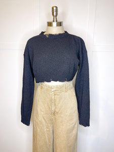 Cropped Distressed Sweater