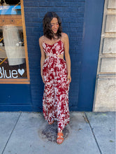 Load image into Gallery viewer, Cutout Floral Pleated Maxi Dress
