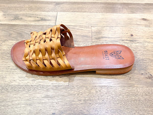 Leather Woven Slide