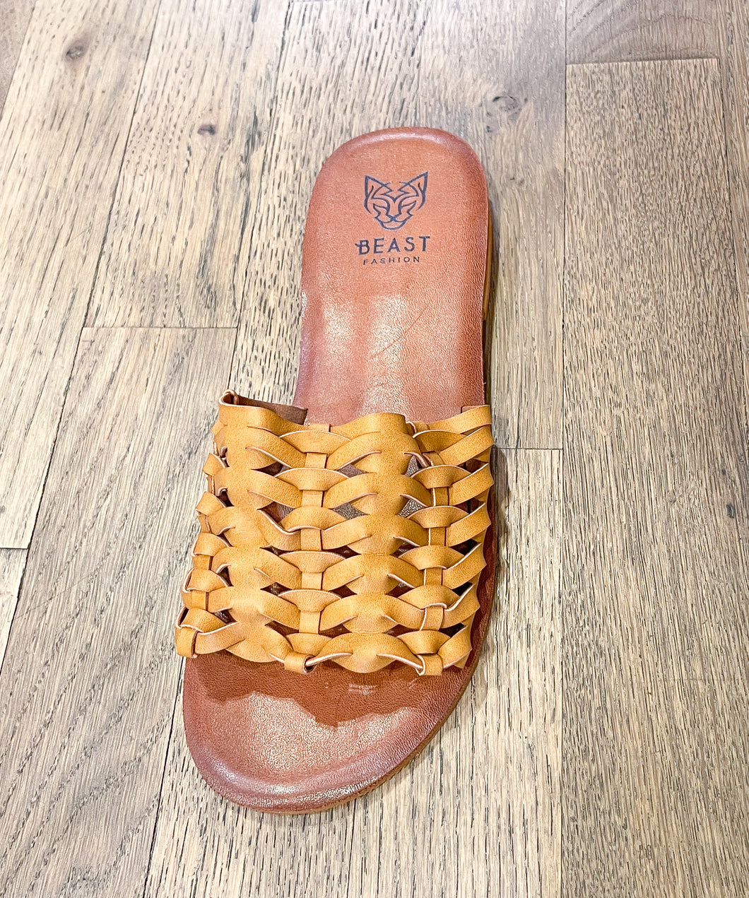 Leather Woven Slide