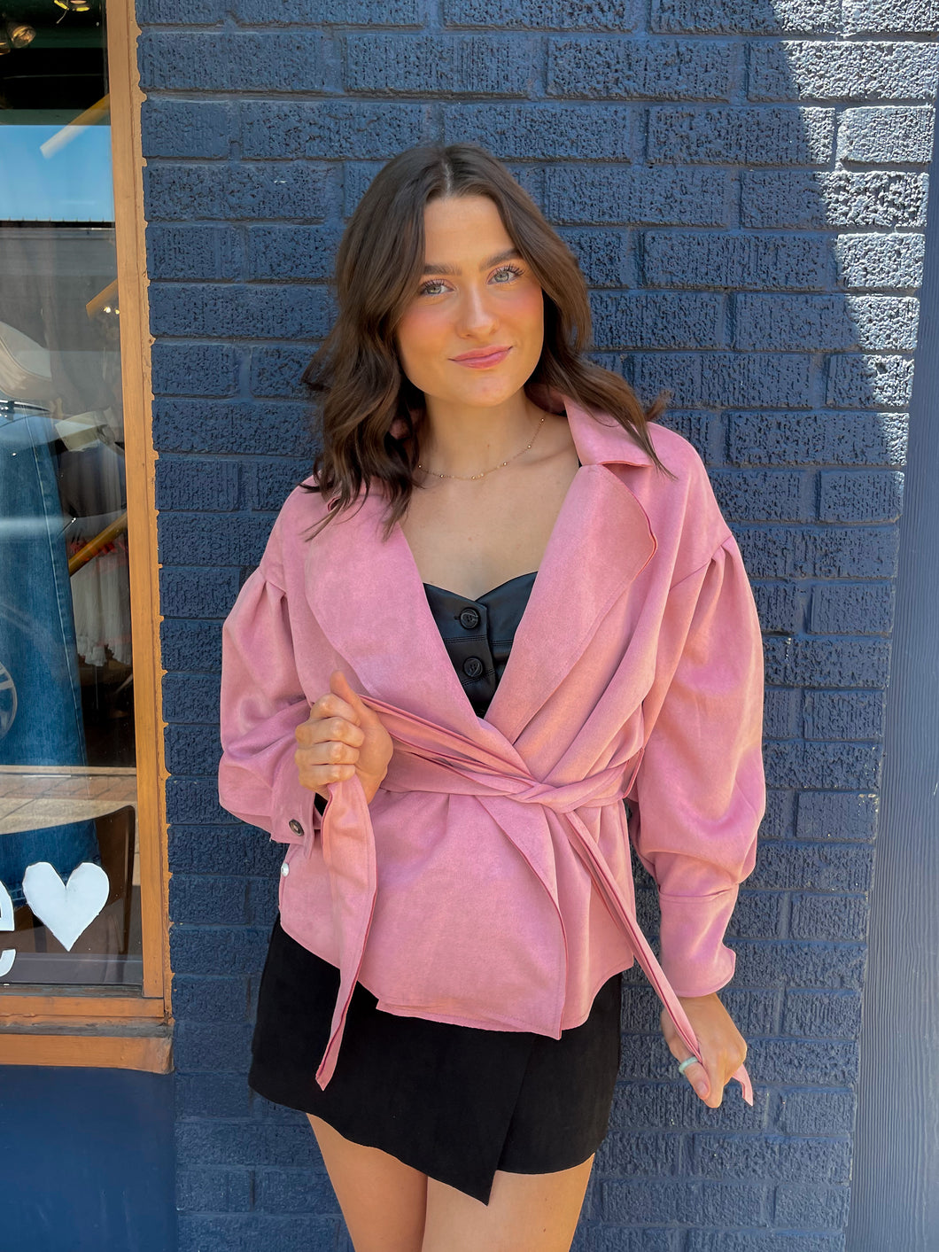 Suede Tie Jacket//2 Colors