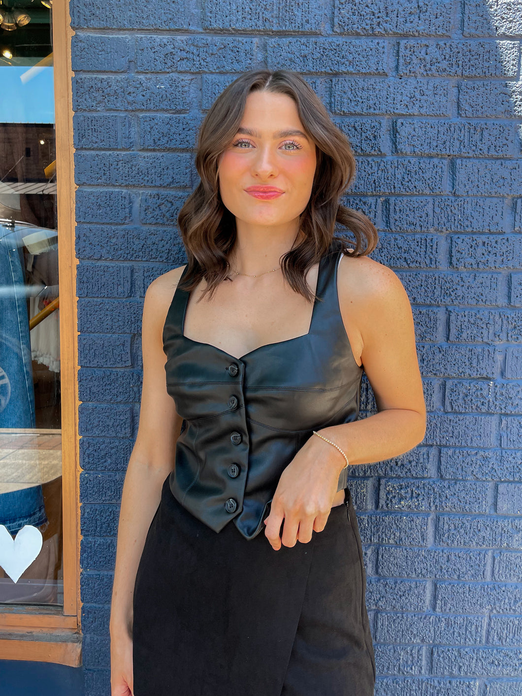Faux Leather Corset Vest