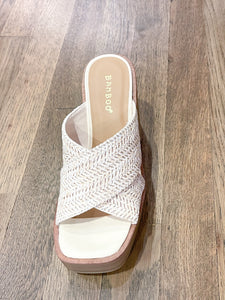 Crisscross Raffia Heel